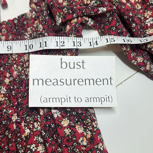 Free People Floral Print Smocked Dress with Puff Sleeves - Picture 5 of 7